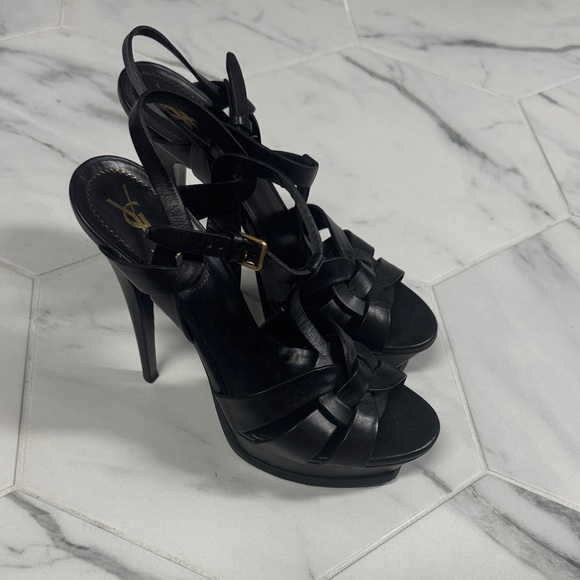 Saint Laurent Tribute Black Heels - Picture 6 of 13